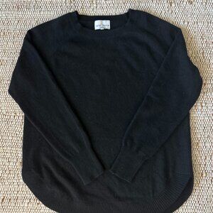 Belle France Women's Cashmere Sweater Black Long Sleeve Size XL